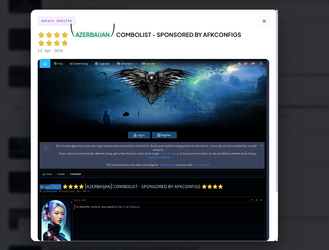 Dark web monitorinqi: forum və marketlərdə Azərbaycan qeydləri